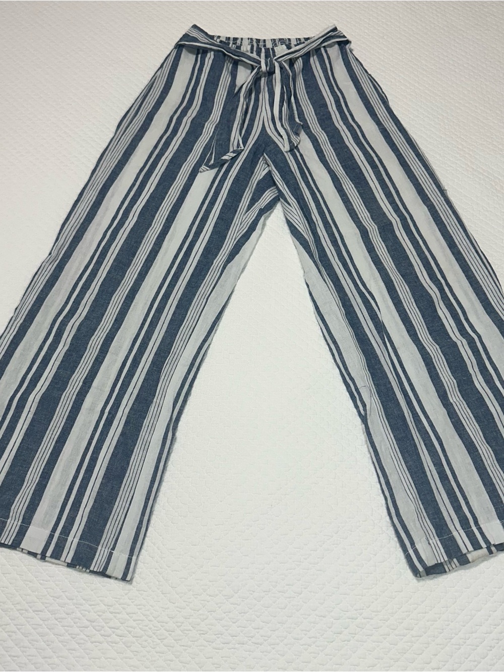 Beach Lunch Lounge Blue and White Striped Wide-Leg Pants